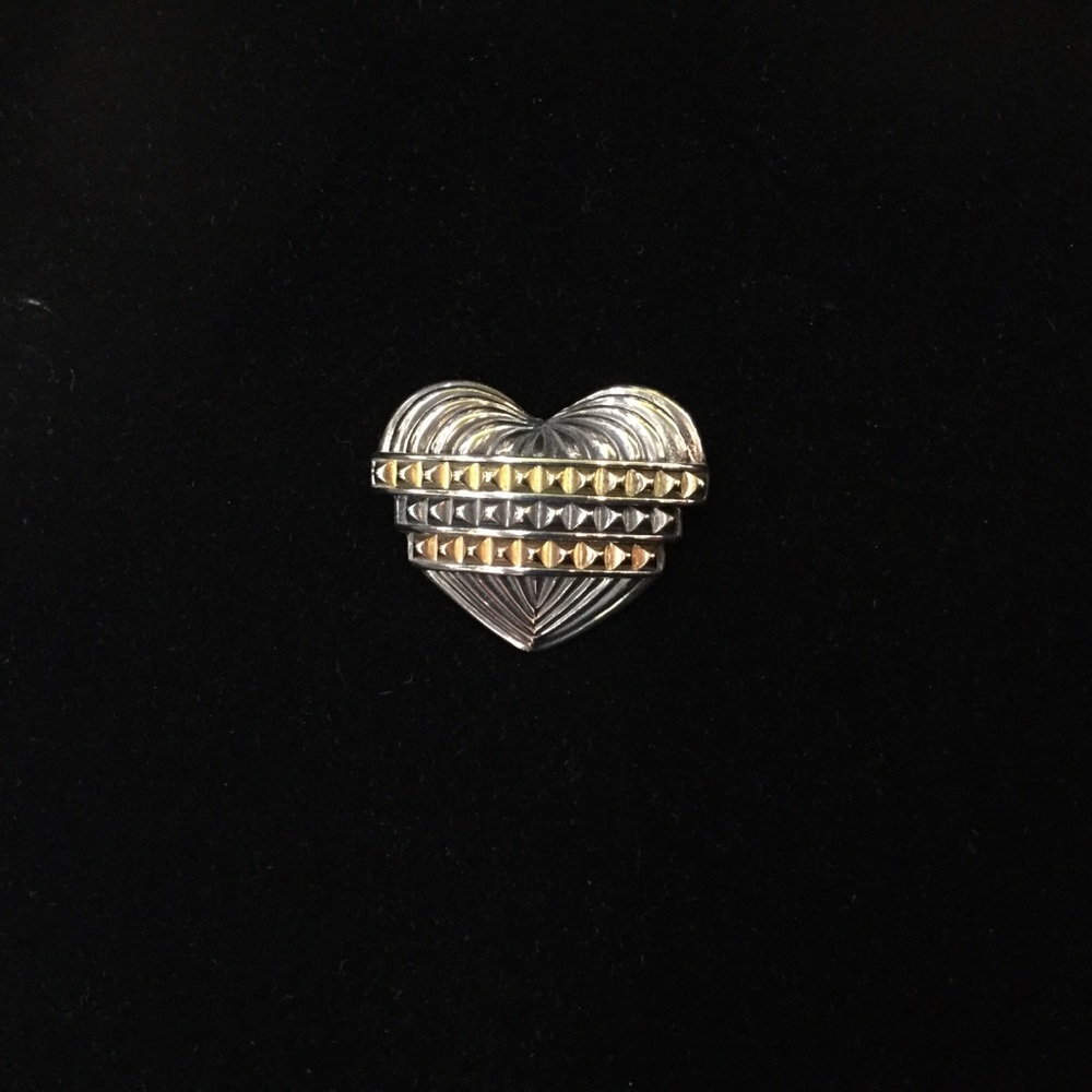 Lagos 18kt Tri Color and Sterling Silver Heart Pin